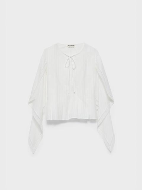 JW Anderson WOMENS DRAPED SLEEVE TOP IN WHITE