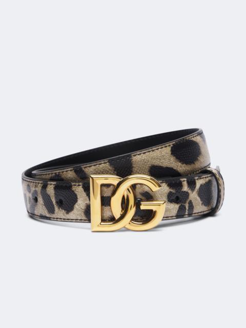 Dolce & Gabbana DG leopard-print leather belt