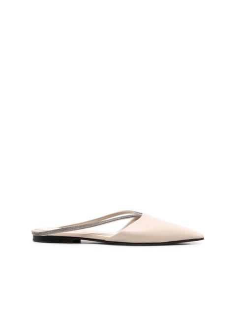 Brunello Cucinelli monili-embellished leather mules
