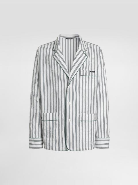 Dolce & Gabbana Crinkled striped poplin vanity robe