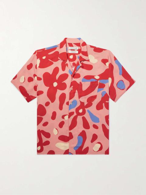 Gioia Camp-Collar Printed Crepe de Chine Shirt