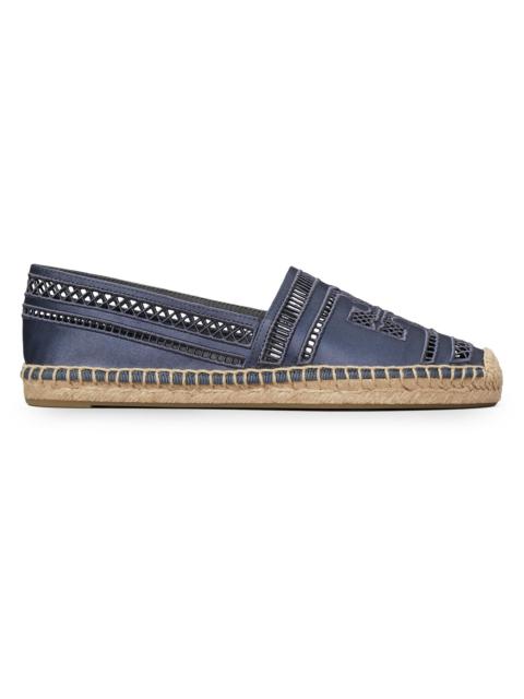 TORY BURCH Women's Open-Weave Satin Espadrilles - Bluestone