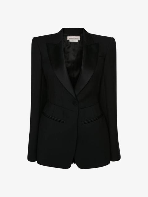 Alexander McQueen Women's Mycelium Embroidery Kickback Jacket in Black