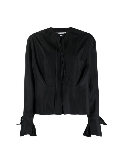 silk long-sleeve blouse