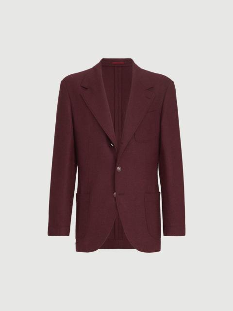 Brunello Cucinelli Cashmere Panama deconstructed blazer with patch pockets and metal buttons