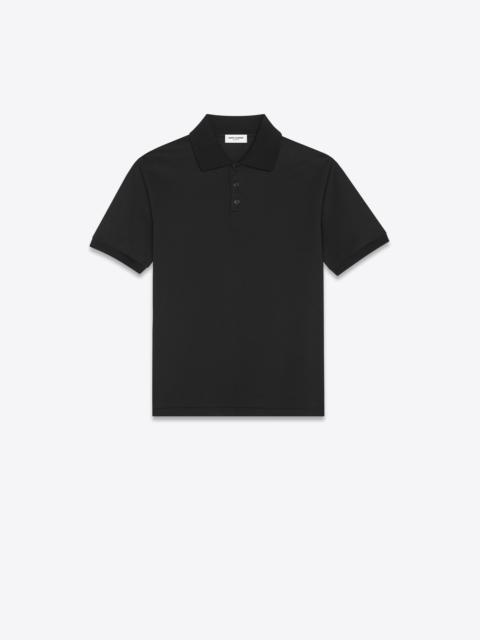 SAINT LAURENT monogram polo shirt in cotton piqué