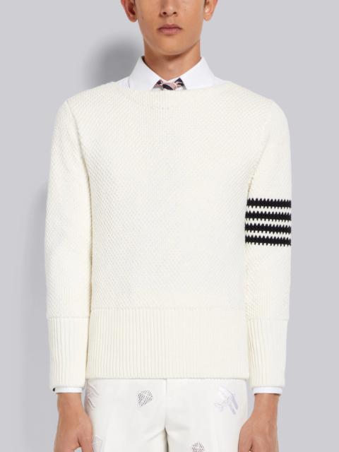 Thom Browne Placed Baby Cable 4 Bar Cotton Polo Sweater | REVERSIBLE