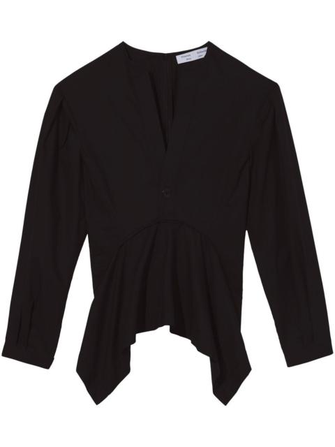 Proenza Schouler V-neck cotto poplin top