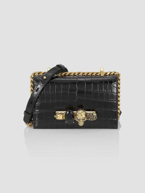 Alexander McQueen Women's Mini Jewelled Satchel In Leather - Black