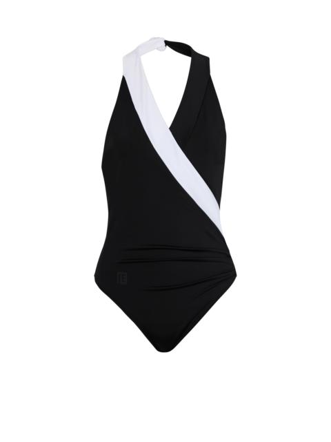 Balmain Two-tone one-piece swimsuit