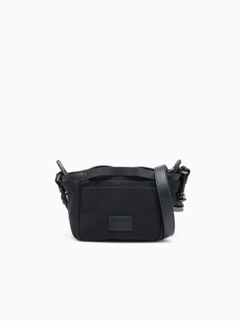 GIORGIO ARMANI MESH AND LEATHER CROSSBODY BAG