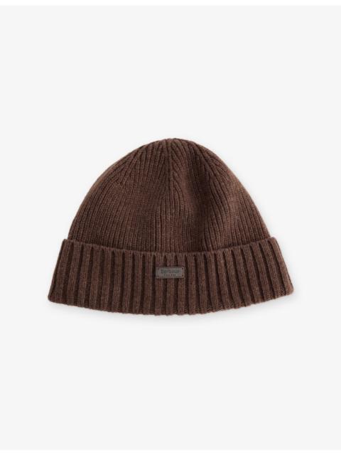 Barbour Carlton Logo-Patch Wool-Blend Beanie Hat