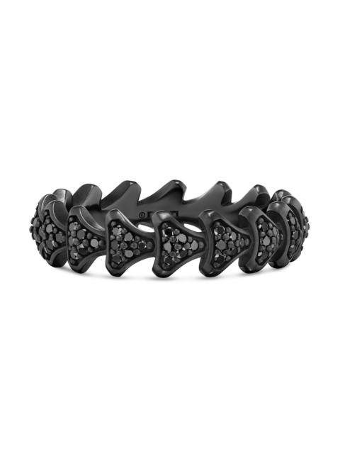 DAVID YURMAN Men's Armory Band Ring in Black Titanium - Black Diamond