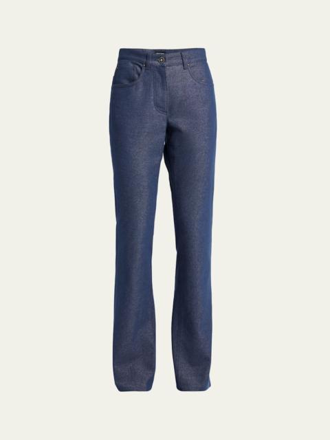 GIORGIO ARMANI Bootleg Denim Jeans with Logo Embroidery