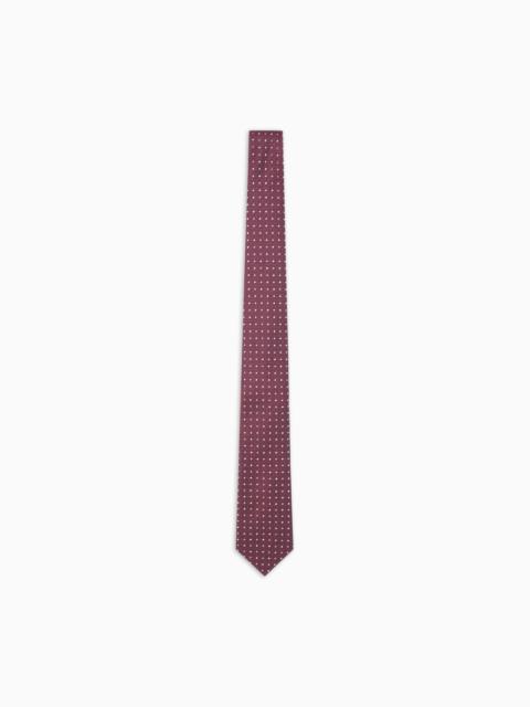 GIORGIO ARMANI PURE SILK POLKA-DOT JACQUARD TIE