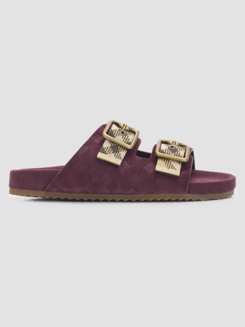 Burberry Women's Check Suede Urchin Sandals - Vineyard Red