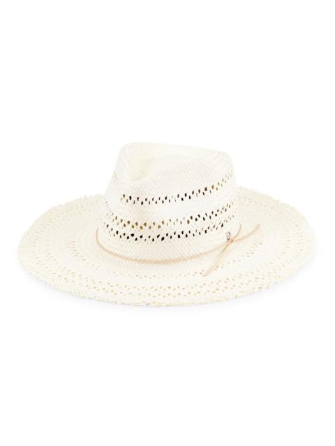 rag & bone Women's Elle Perforated Straw Fedora - Ivory
