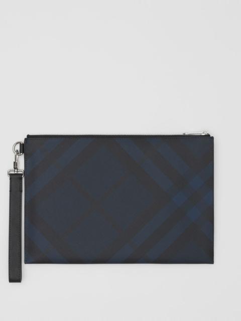 Burberry London Check and Leather Zip Pouch