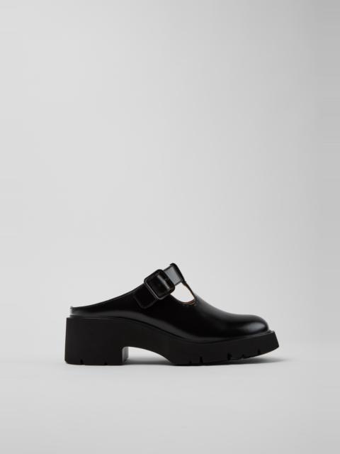 CAMPER Milah Black Leather Sandals for Women.