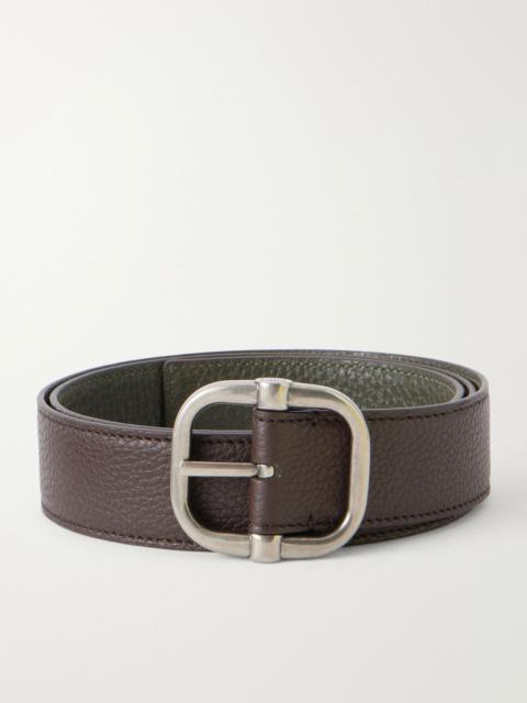 Loewe 3.5cm Reversible Full-Grain Leather Belt Brown