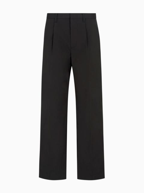 EMPORIO ARMANI TECHNICAL FABRIC TROUSERS WITH ZIP POCKET