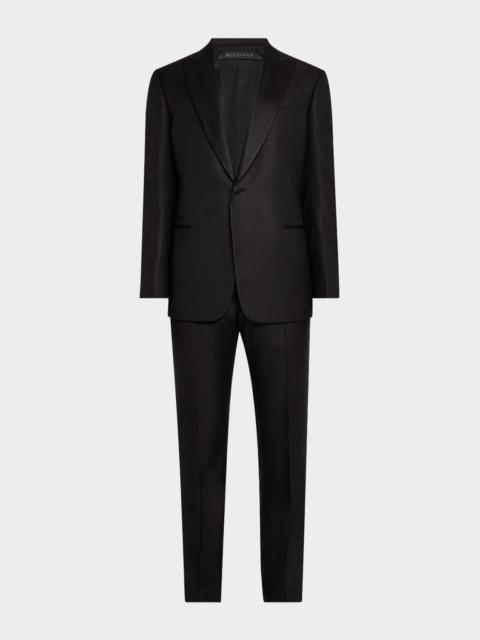 GIORGIO ARMANI Men's Wool and Silk Micro-Textured Two-Piece Tuxedo