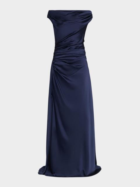 SIMKHAI Elinne Draped Off-Shoulder Column Gown