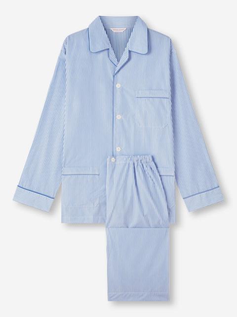 Derek Rose Men's Classic Fit Pyjamas James Cotton Blue