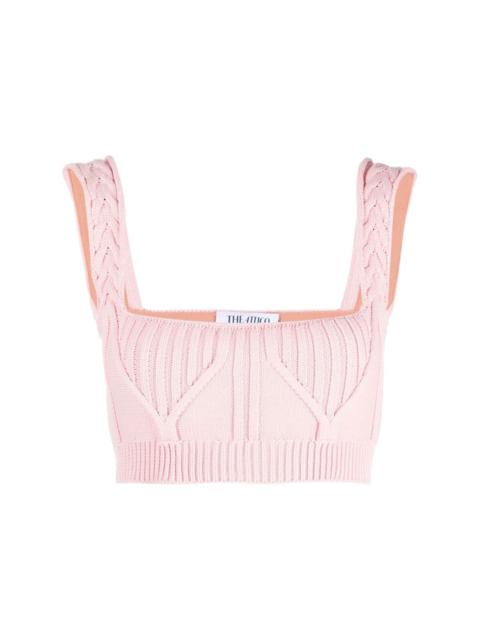 THE ATTICO Miles ribbed-knit cropped top