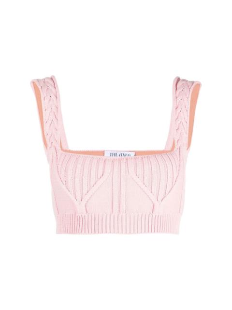 Miles ribbed-knit cropped top