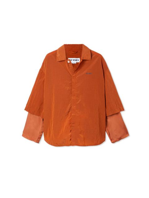 SUNNEI DOUBLE-SLEEVES OVER SHIRT / ripstop / choco