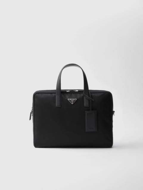 Re-Nylon and Saffiano leather briefcase