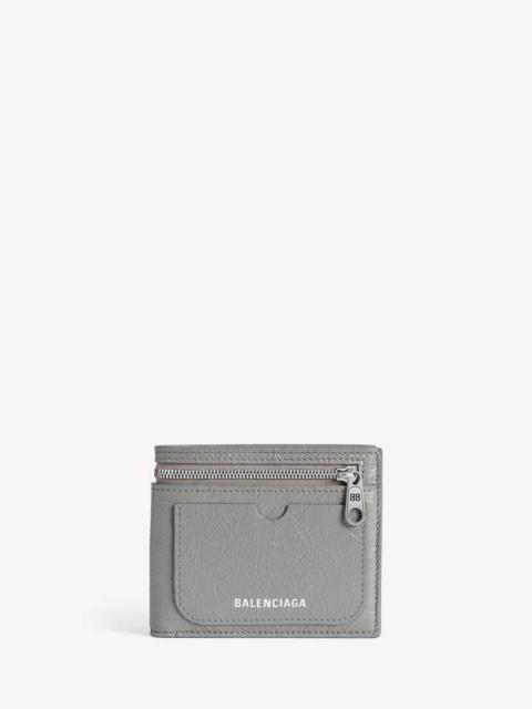 BALENCIAGA Men's Superbusy Square Folded Wallet in Balenciaga Grey