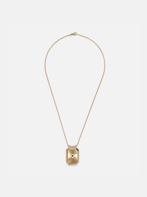 MARIE LICHTENBERG Cœur Percé 18kt yellow and white gold necklace with diamond