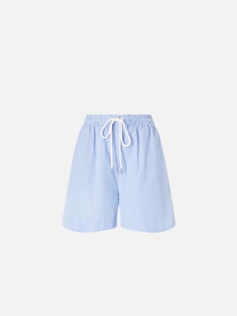 PINKO STRIPED COTTON SHORTS WITH ELASTICATED WAIST