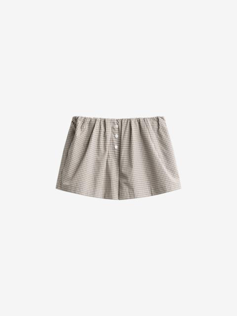 The Frankie Shop Odemira Mini Boxer Shorts - Beige Plaid