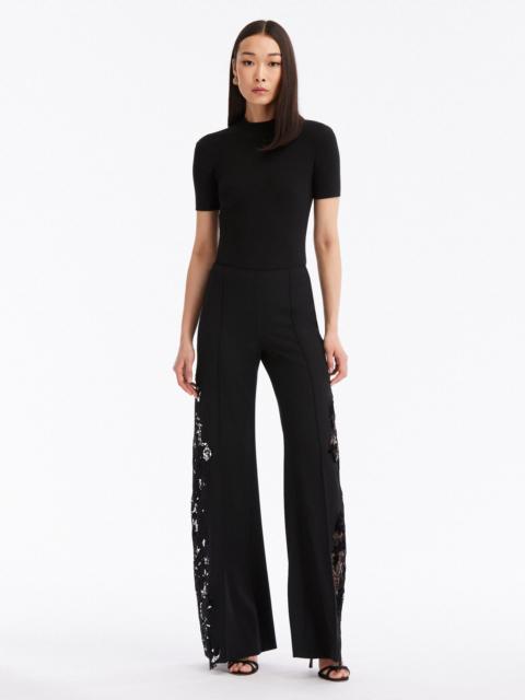 Oscar de la Renta WIDE LEG GRAIN DE POUNDRE PANTS