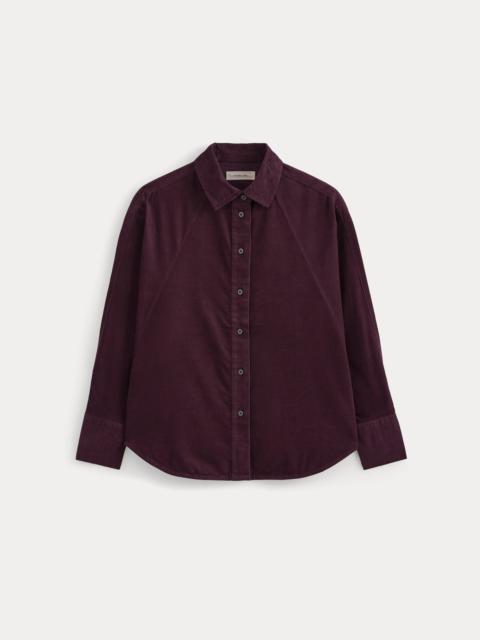 EVERLANE OVERSIZED RAGLAN SHIRT IN PINWALE CORDUROY - EDEN GREEN