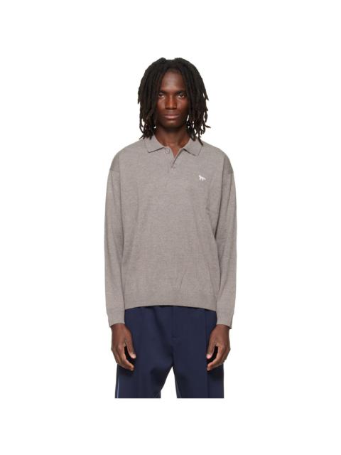 Maison Kitsuné Taupe Profile Fox Comfort Polo