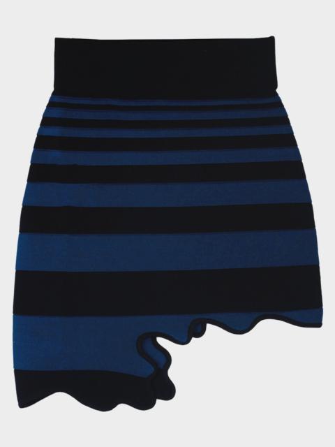 PH5 Chloe Striped Asymmetric Wavy Mini Skirt