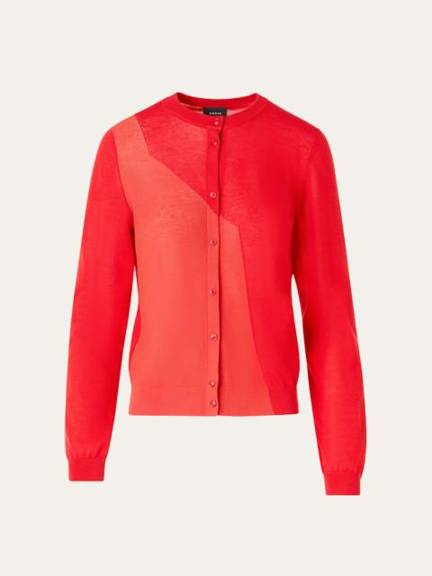 AKRIS Crewneck Silk-Blend Cardigan