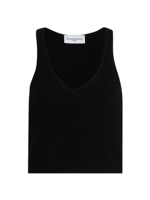 BRANDON MAXWELL Women's The Reese V-Neck Knit Tank - Black