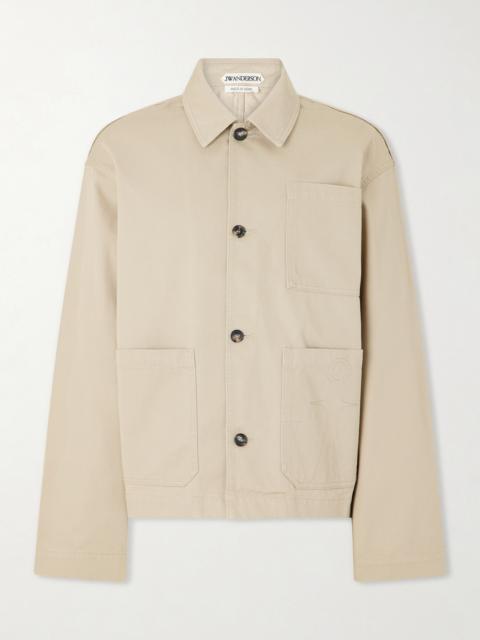 JW Anderson Logo-Embroidered Cotton-Twill Jacket