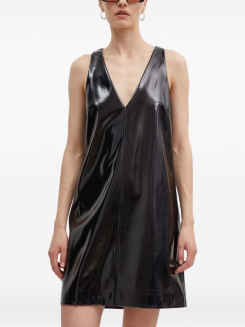 HUGO V-neck panelled mini dress