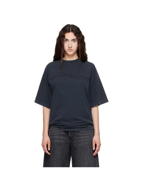 Alexander Wang Black Mirrored Logo Print T-shirt
