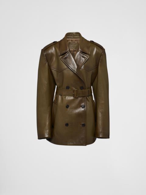 Prada Double-breasted leather coat