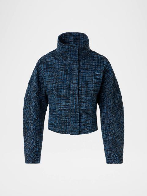 AKRIS Raw Denim Tweed Zip Jacket