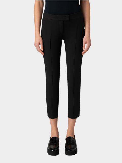 AKRIS Frankie Straight-Leg Cotton-Stretch Cropped Pants