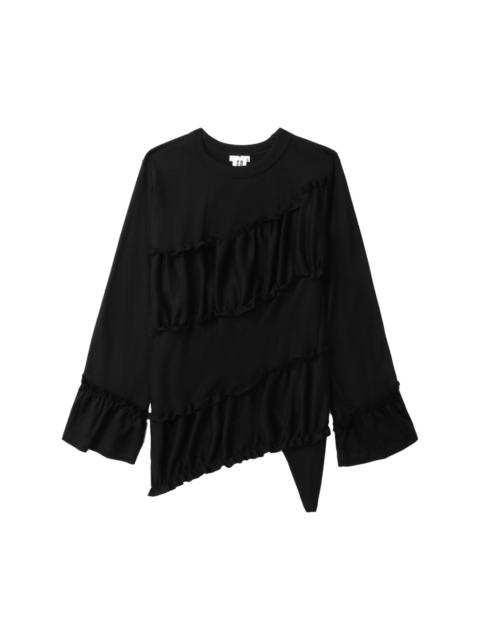 Noir Kei Ninomiya ruffled asymmetric wool sweatshirt