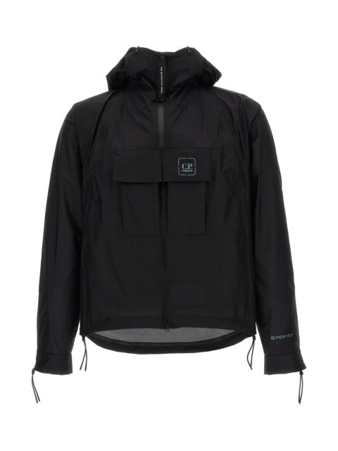 C.P. Company panelled zip-up hooded jacket - Black